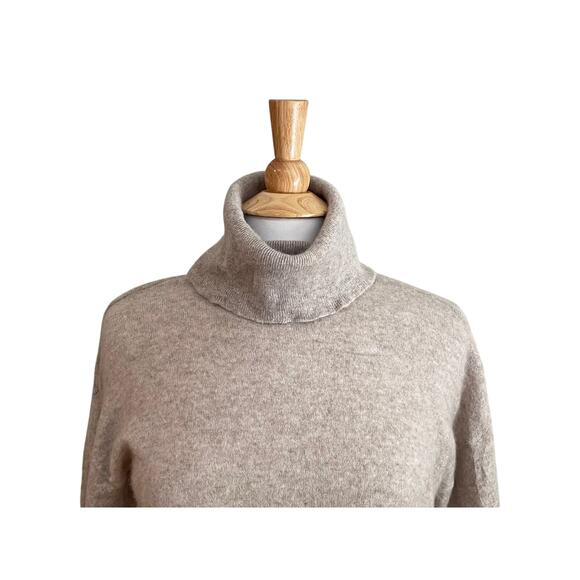 Charter Club 100% Cashmere Beige Long Tunic Turtleneck Sweater, Size S - Picture 2 of 12